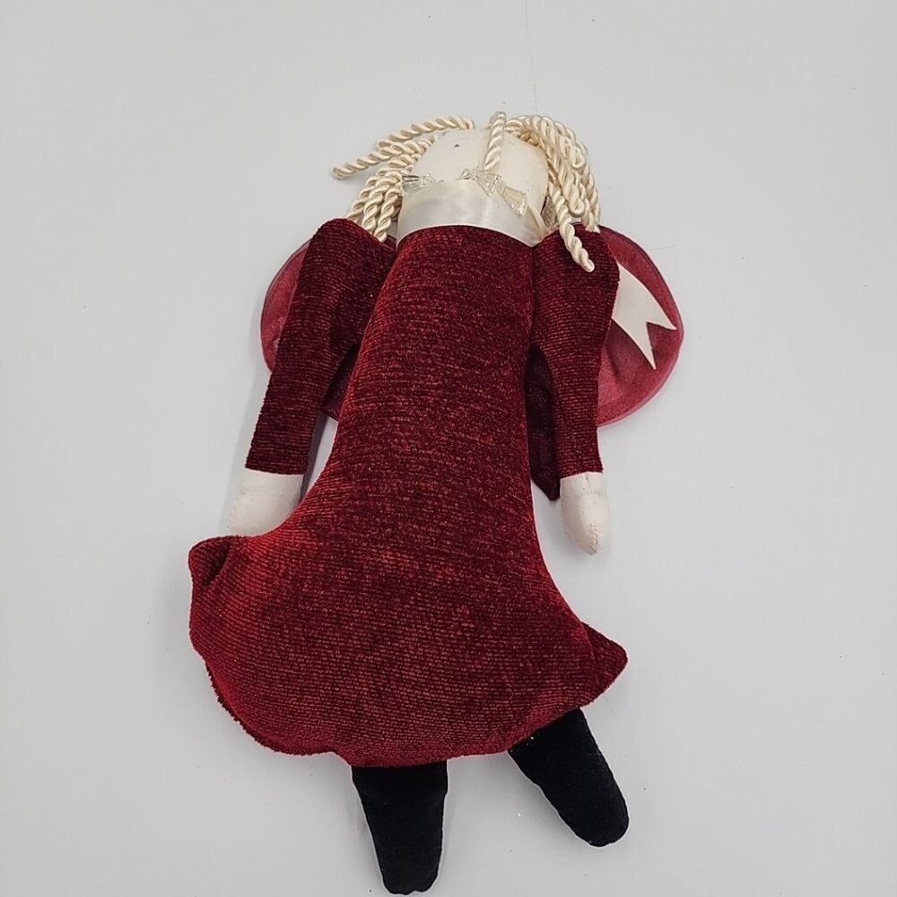 2004 Woof & Poof red burgundy angel plush doll 15" Christmas